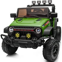 Hikiddo 4WD Kids Ride on Truck Car, 12V 7Ah Ride on Toy Electric Cars for Kids w/ Remote, Bluetooth, 4x75W Motors - Army Green
