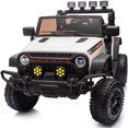 thumbnail image 1 of Hikiddo 4WD Kids Ride on Truck Car, 12V 7Ah Ride on Toy Electric Cars for Kids w/ Remote, Bluetooth, 4x75W Motors - White, 1 of 9