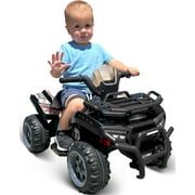 Hikiddo 12V Ride-on Toy for Toddlers, Kids ATV 4 Wheeler for 1-3 Boys & Girls with Music - Black