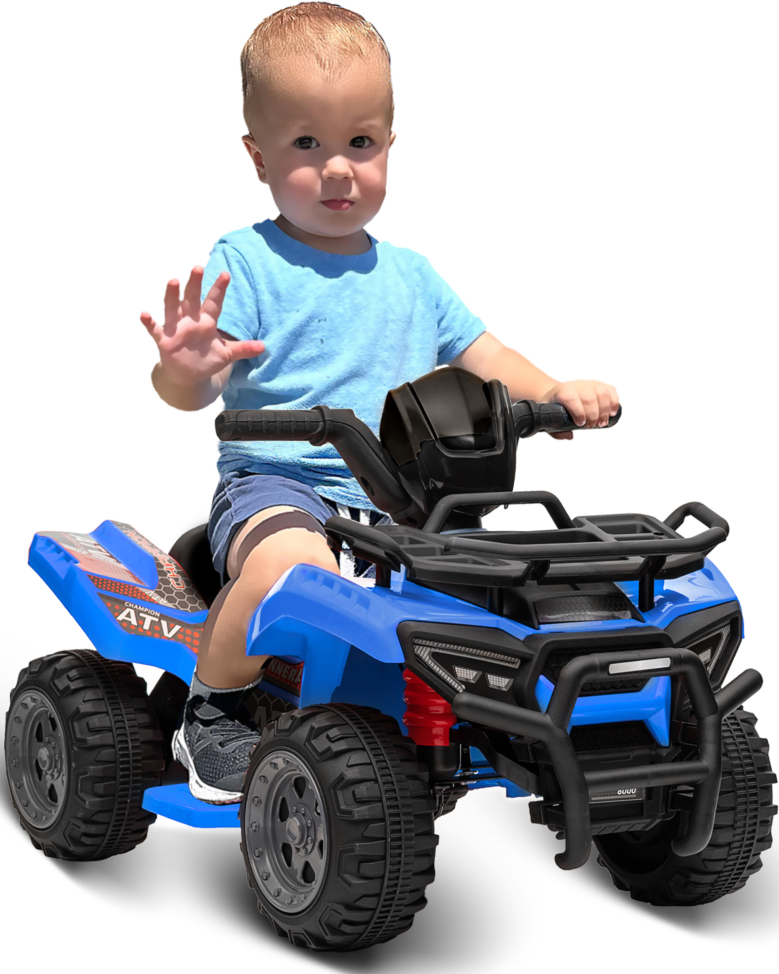 Hikiddo 12V Ride-on Toy for Toddlers, Kids ATV 4 Wheeler for 1-3 Boys & Girls with Music - Blue