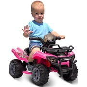 Hikiddo 12V Ride-on Toy for Toddlers, Kids ATV 4 Wheeler for 1-3 Boys & Girls with Music - Hot Pink