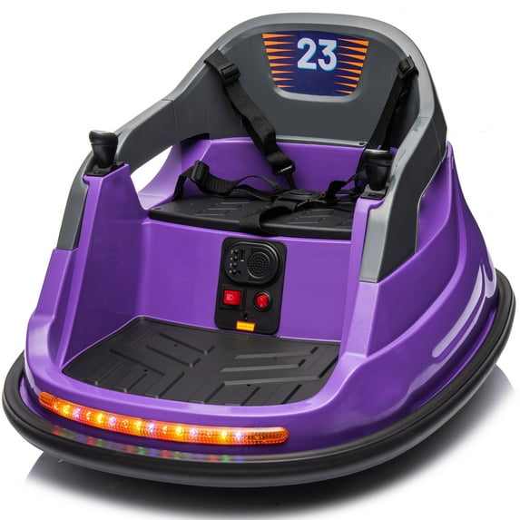 Hikiddo Bumper Car for Kids, 6V Powered Kids Ride on Toys Bumper Car for Toddlers 1.5-5 w/ Remote, 3 Speed - Purple