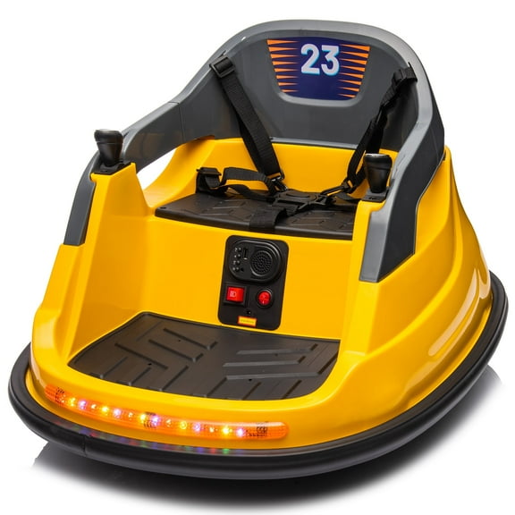 Hikiddo Bumper Car for Kids, 6V Powered Kids Ride on Toys Bumper Car for Toddlers 1.5-5 w/ Remote, 3 Speed - Yellow