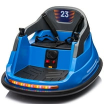 Hikiddo Electric Bumper Car for Kids, 12V Bumper Car Ride on Toys for Toddlers Aged 1.5-5 with Remote, Bluetooth - Blue