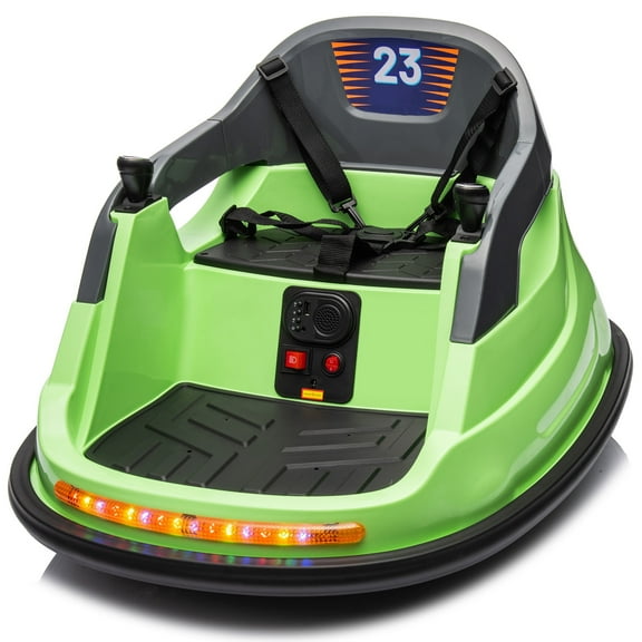Hikiddo Electric Bumper Car for Kids, 12V Bumper Car Ride on Toys for Toddlers Aged 1.5-5 with Remote, Bluetooth - Green
