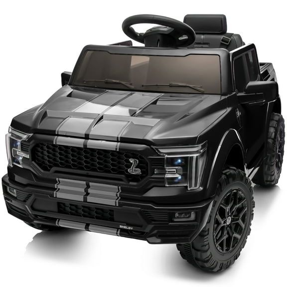 Hikiddo Electric Car for Kids, Licensed Ford-Shelby F-150 24V Ride on Truck Toys for Toddlers w/ Remote, 400W Motor - Black