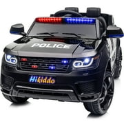 Hikiddo 24 V Powered Ride-On Toy Police Car with Megaphone, Remote and Bluetooth