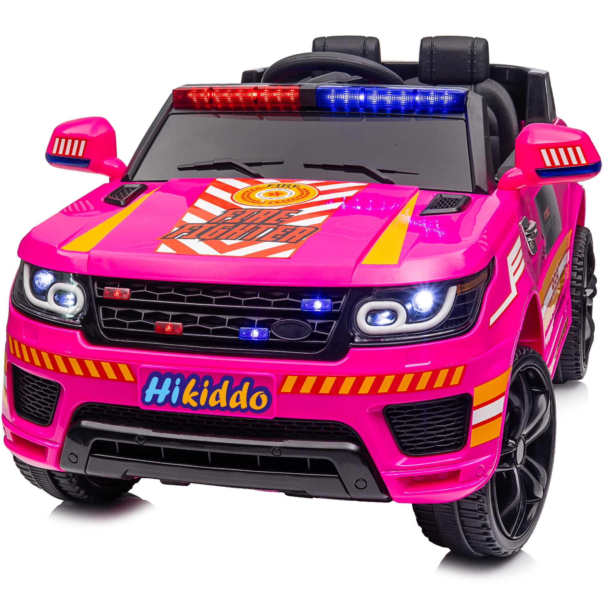 Hikiddo Electric Police Car for Kids, 24 Volt Kids Ride on Toys w/ 400W Motors, Megaphone