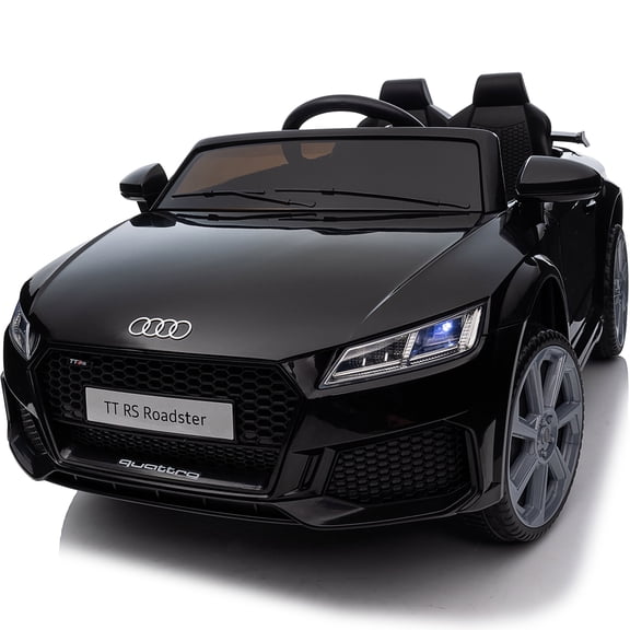 Hikiddo Electric Ride on Car for Kids, Licensed Audi 12V 7Ah Kids Ride-on Toy for Toddlers 2-5 Girl with Remote, Bluetooth - Black