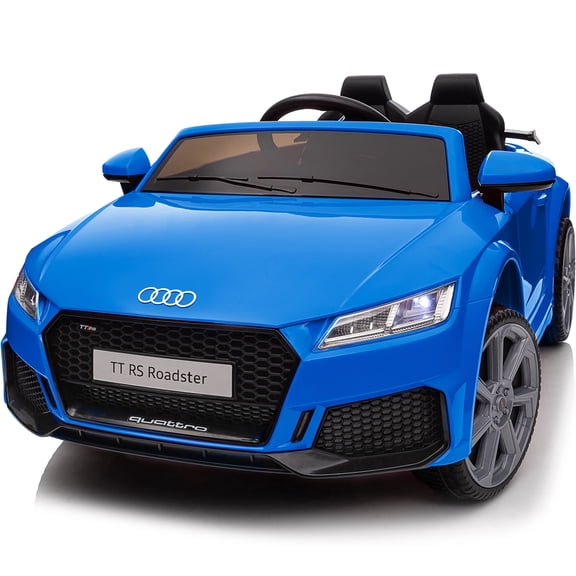 Hikiddo Electric Ride on Car for Kids, Licensed Audi 12V 7Ah Kids Ride-on Toy for Toddlers 2-5 Girl with Remote, Bluetooth - Blue