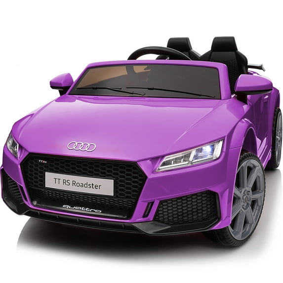 Hikiddo Electric Ride on Car for Kids, Licensed Audi 12V 7Ah Kids Ride-on Toy for Toddlers 2-5 Girl with Remote, Bluetooth - Purple