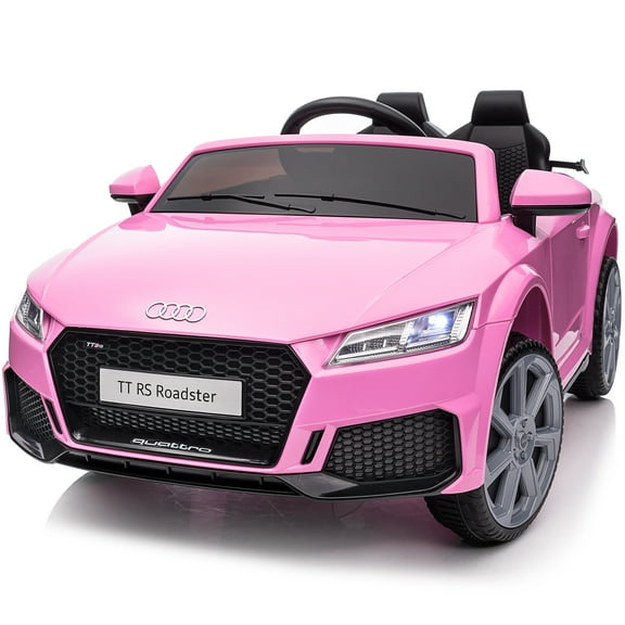 Hikiddo Electric Ride on Car for Kids, Licensed Audi 12V 7Ah Kids Ride-on Toy for Toddlers 2-5 Girl with Remote, Bluetooth - Pink