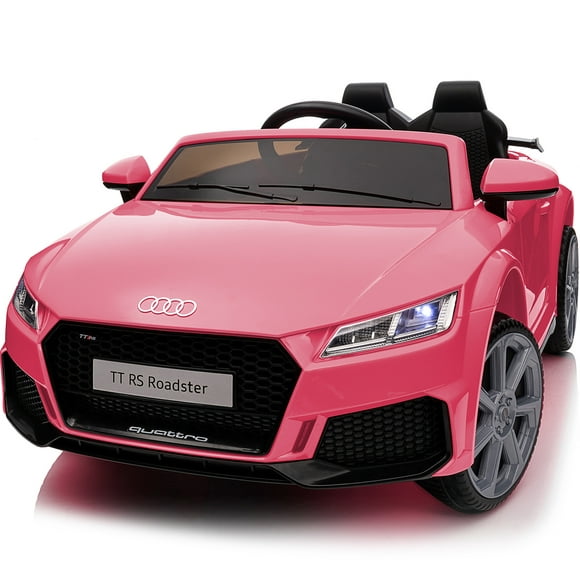 Hikiddo Electric Ride on Car for Kids, Licensed Audi 12V 7Ah Kids Ride-on Toy for Toddlers 2-5 Girl with Remote, Bluetooth - Pink