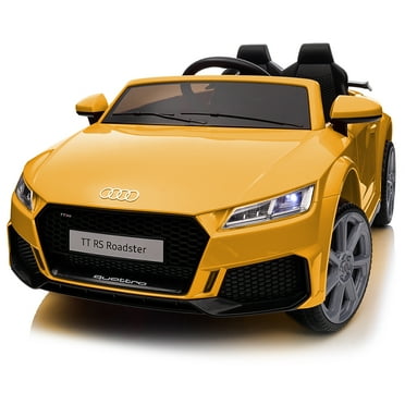 Hikiddo Electric Ride on Car for Kids, Licensed Audi 12V 7Ah Kids Ride-on Toy for Toddlers 2-5 Girl with Remote, Bluetooth - Yellow