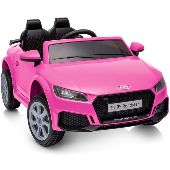 Hikiddo Electric Ride on Car for Kids, Licensed Audi 6V Ride on Toy for Toddlers Age 1-3 with Remote, Bluetooth -Hot Pink