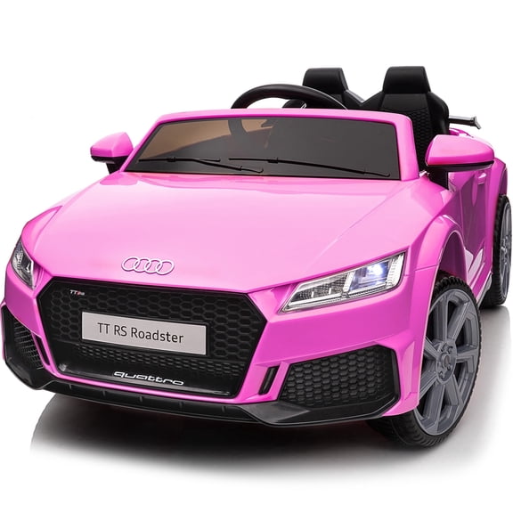 Hikiddo Electric Ride on Car for Kids, Licensed Audi 6V Ride on Toy for Toddlers Age 2-5 with Remote, Bluetooth -Hot Pink