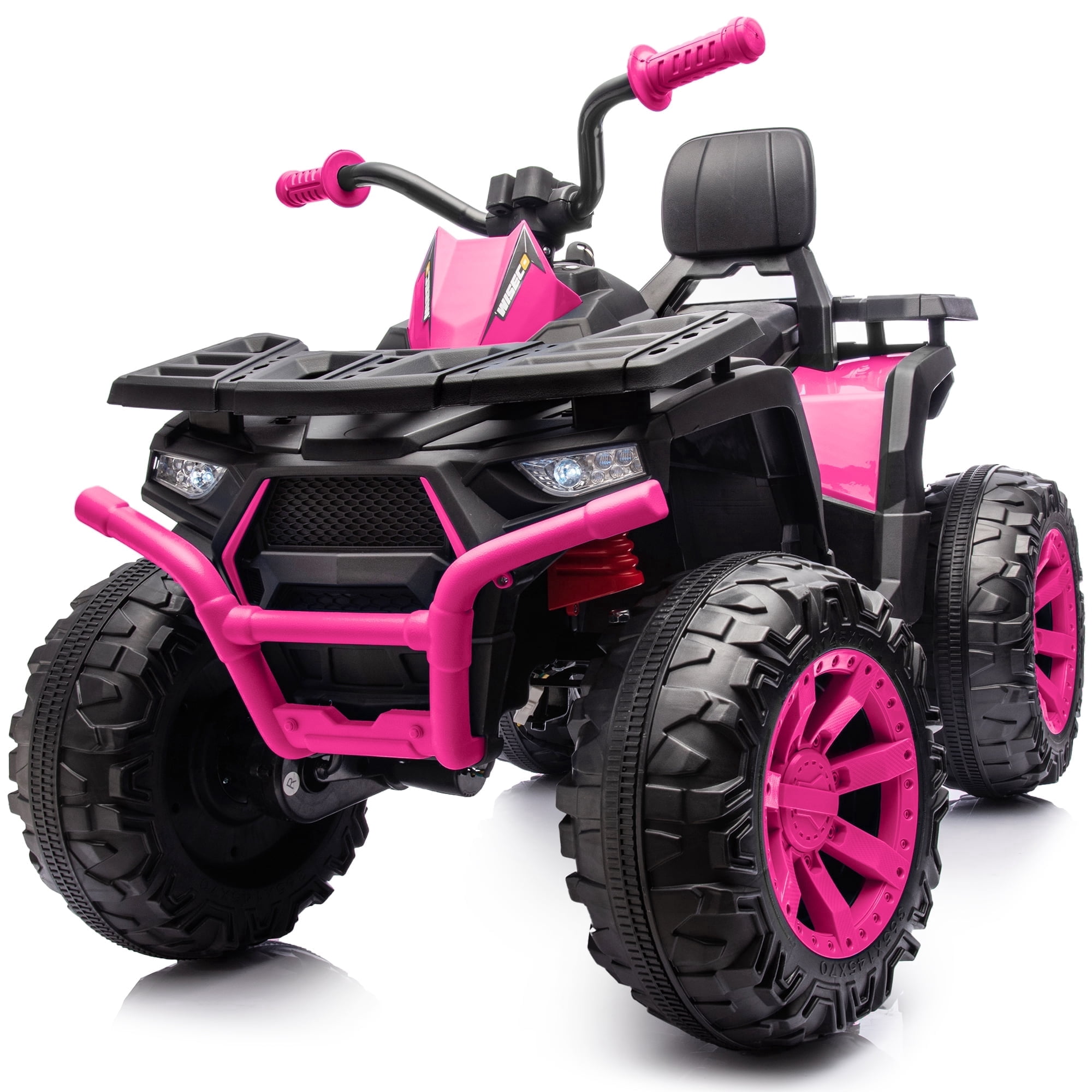 Hikiddo Kids ATV 4-Wheeler, 24 Volt 4WD Ride On Toys for Big Kids w/ 2 Seater, 4x200W Motor, 5.6Mph Max Speed - Rose Pink