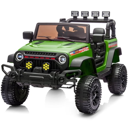 Hikiddo Kids Ride on Truck Car, 12V Ride on Toy Electric Cars for Kids w/ Remote, Bluetooth - Army Green