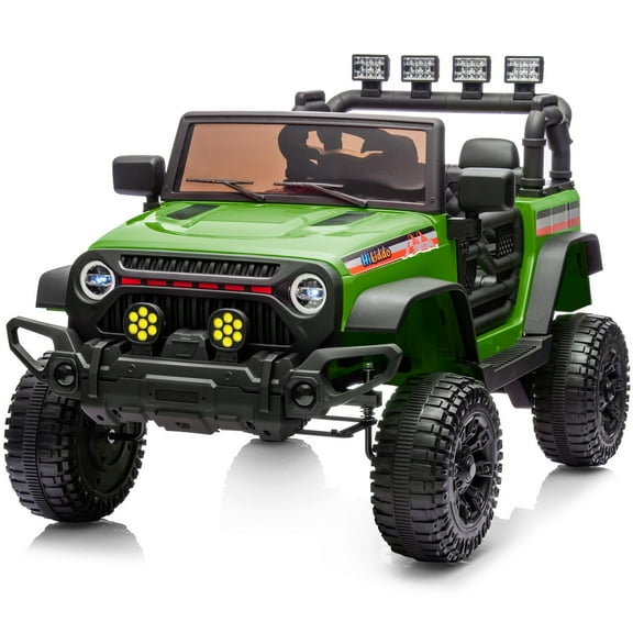 Hikiddo Kids Ride on Truck Car, 12V Ride on Toy Electric Cars for Kids w/ Remote, Bluetooth - Army Green