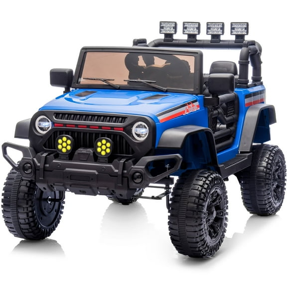 Hikiddo Kids Ride on Truck Car, 12V Ride on Toy Electric Cars for Kids w/ Remote, Bluetooth - Blue