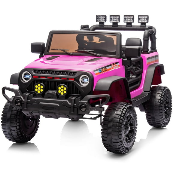Hikiddo Kids Ride on Truck Car, 12V Ride on Toy Electric Cars for Kids w/ Remote, Bluetooth - Pink