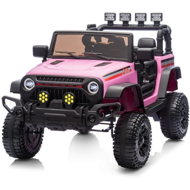Hikiddo Kids Ride on Truck Car, 12V Ride on Toy Electric Cars for Kids w/ Remote, Bluetooth - Pink