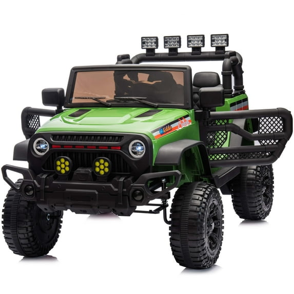 Hikiddo Kids Ride on Truck Car, 24 Volt Ride On Toys Electric Car for Kids w/ Remote, Bluetooth, 400W Power - Green