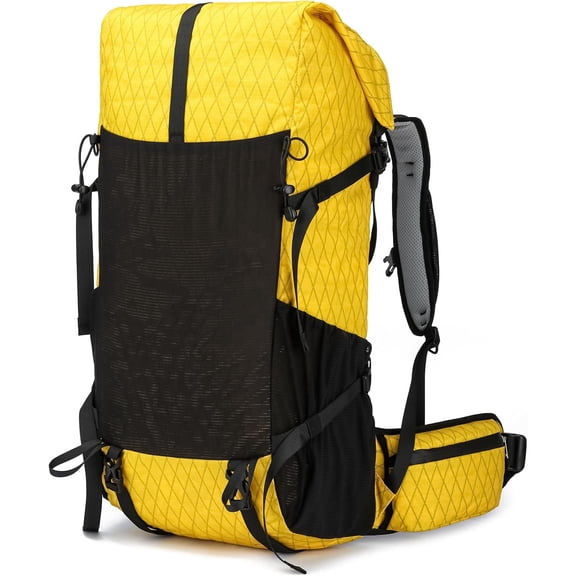Hiking Backpack,30L +10L Extra Large Capacity Hiking Bag,Internal Frame Camping Backpack,Upgraded X-PAC Lightweight Sport Daypack Travel Backpacks Fit For Mountain Climbing Camping (Yellow)