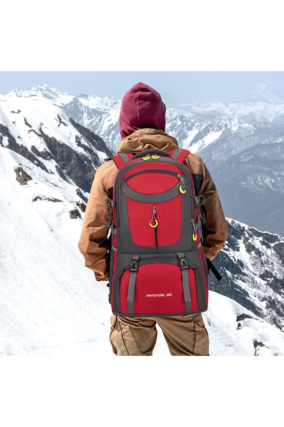 Hiking Backpack 50L Waterproof Outdoor Mountaineering Bag – Lightweight Nylon Polyester Travel Pack, Load Reduction Straps, Summer Camping Trekking Gear