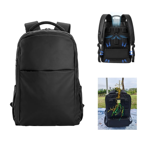 Hiking Backpack with Built-in USB Fan, Lightweight Outdoor Daypack with Airflow System & Charging Port for Camping, Trekking, Travel, Cycling, Commuting