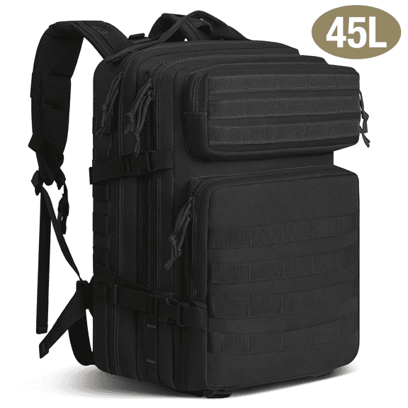 Hiking Backpack, Camping Backpack,45L Travel Backpack, Tear Resistant Sports Larger Capacity Backpack Casual Daypack Luggage Hiking Backpacks for Climbing, Camping, Touring, Hiking, Travel-Black