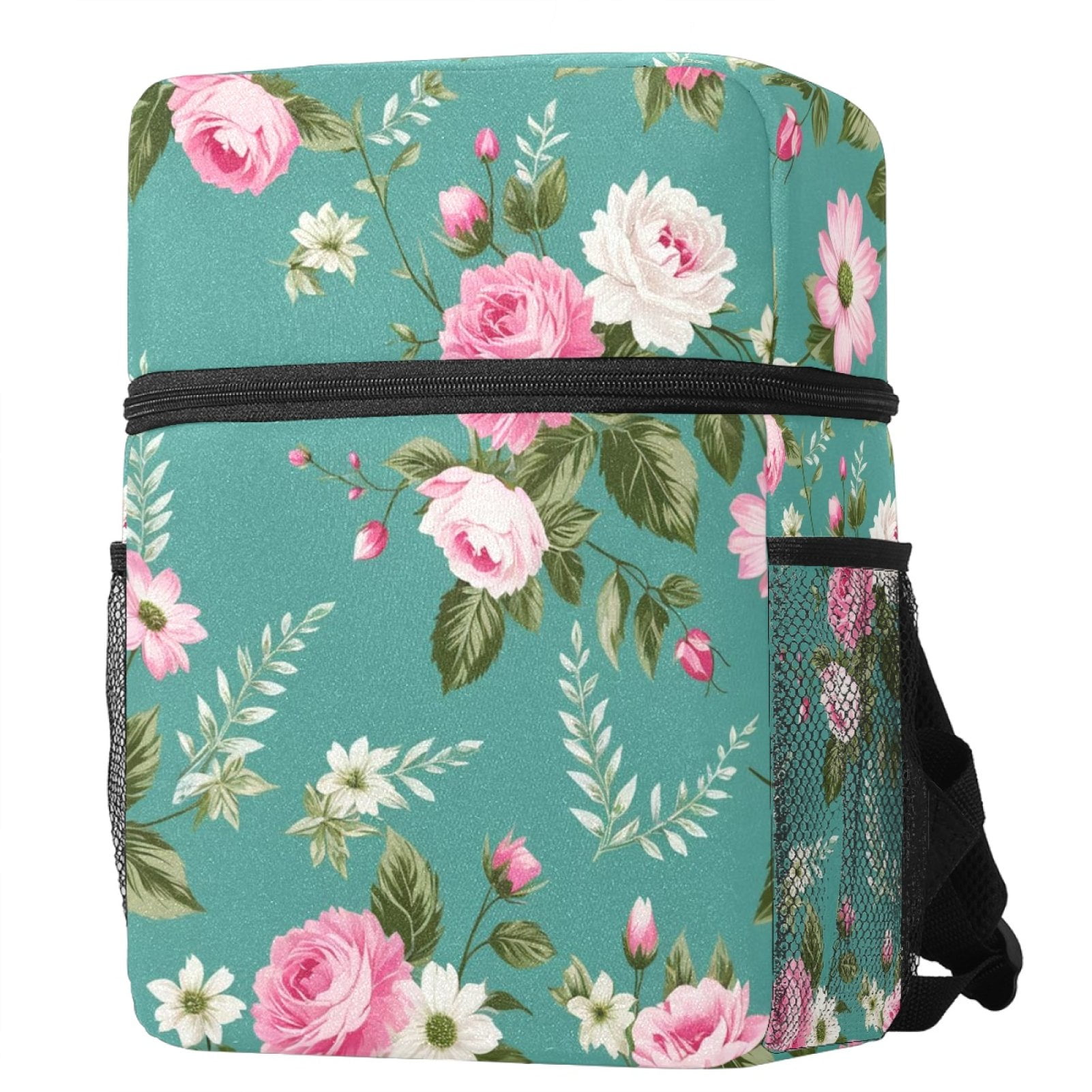 Hiking Backpack,Laptop Backpack Women,Flip over Rectangular Backpack,Classic Vintage Flower by