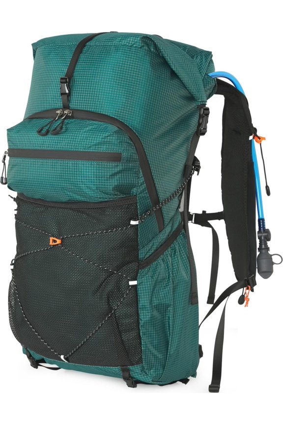 Hiking Backpack for Men and Women, 30L Camping Backpack with 3L Water Bladder and Rain Cover, Lightweight Outdoor Travel Daypack Rucksack for Climbing Cycling (Dark green)