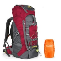 Hiking Backpack NACATIN Lightweight Knapsack, Climbing Rucksack for Travel, Water-Resistant, Red