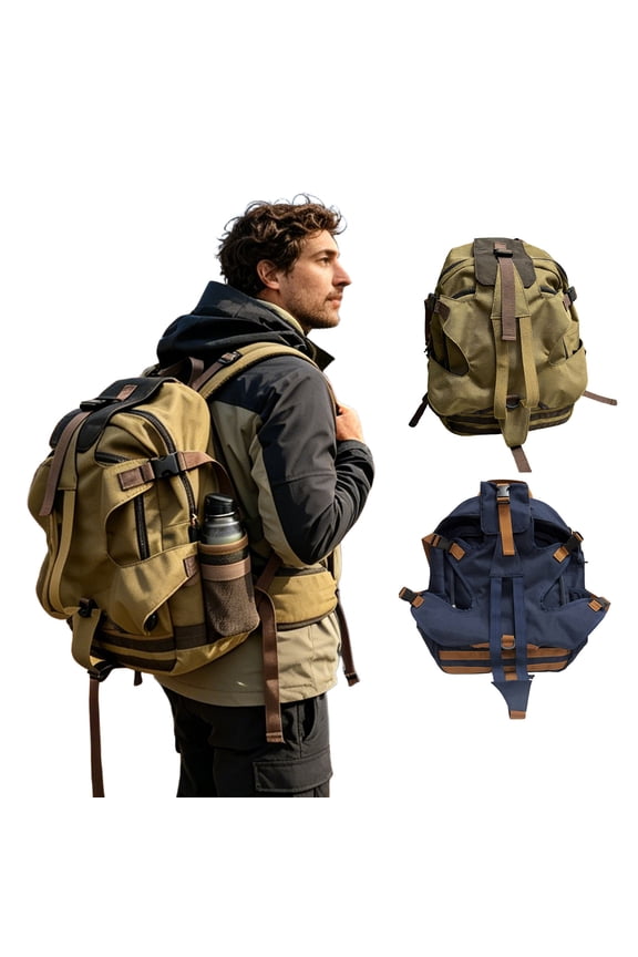 Hiking Backpack,Outdoor Bag,Large Capacity Polyester Rucksack,Adjustable Strap Bag For Hiking Camping And Travel(Blue)