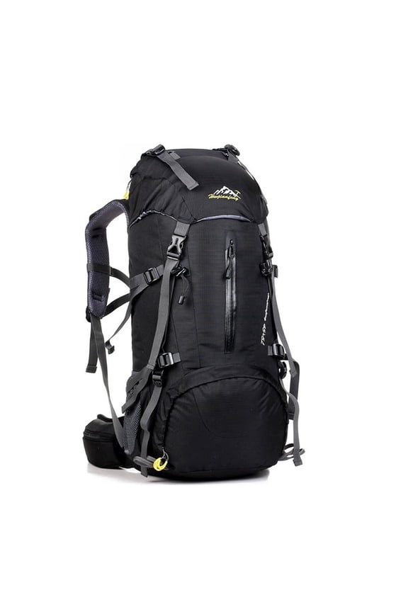 Hiking Backpack Outdoor Camping Rucksack Heavy Duty Water Resistant Travel Daypack Large Packable Bag Breathable Sports Knapsack for Trekking Climbing，Black