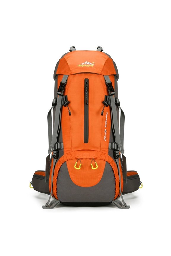 Hiking Backpack Outdoor Camping Rucksack Heavy Duty Water Resistant Travel Daypack Large Packable Bag Breathable Sports Knapsack for Trekking Climbing,Orange