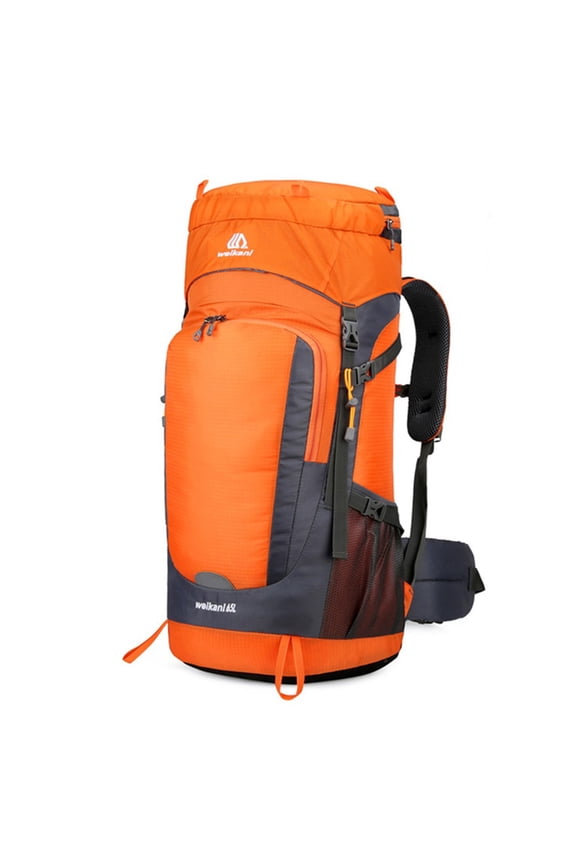 Hiking Backpack Traveling Backpack With Rain Cover 65L 840g Mesh Back Panel