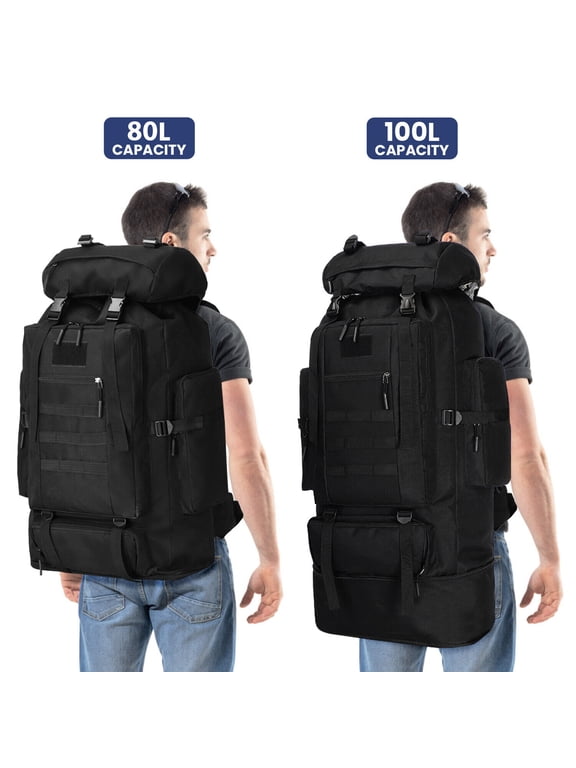 Hiking Backpack for Men 100L Camping Rucksack Expandable Waterproof Extra Large Pack Travel Daypack Outdoor Hunting Sports Bag