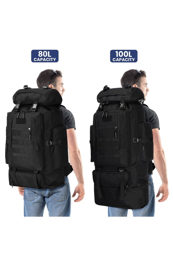 Hiking Backpack for Men 80L Camping Rucksack Waterproof Large Pack Travel Daypack Outdoor Hunting Sports Bag