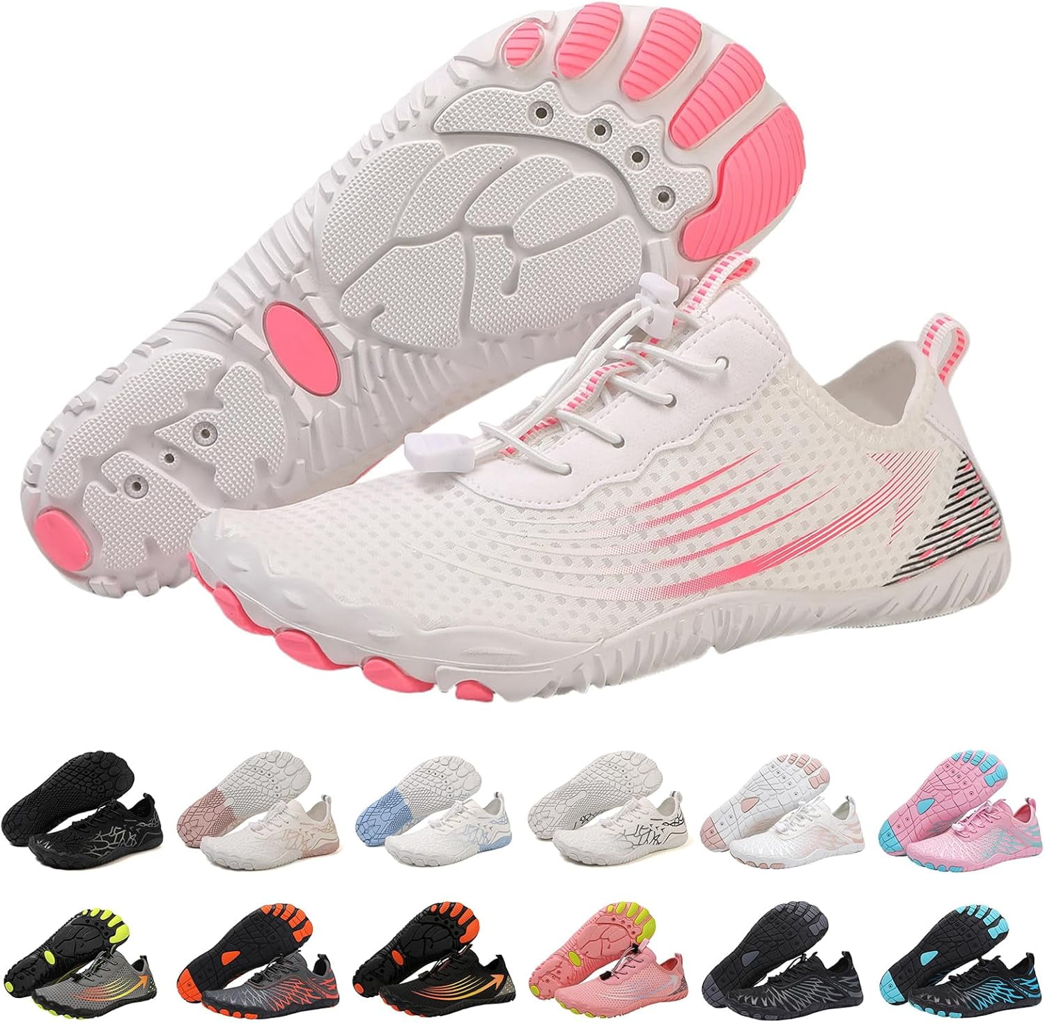 Hiking Barefoot Footwear Womens Breathable & Non-Slip Athletic Footwear Wide Toe Beach Water Shoes