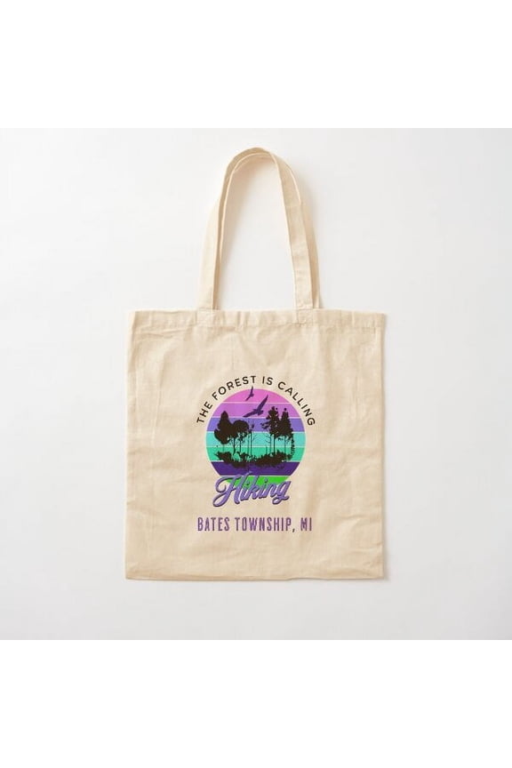 Hiking Bates Township, Michigan Canvas Tote Bags, Reusable Shopping Bag