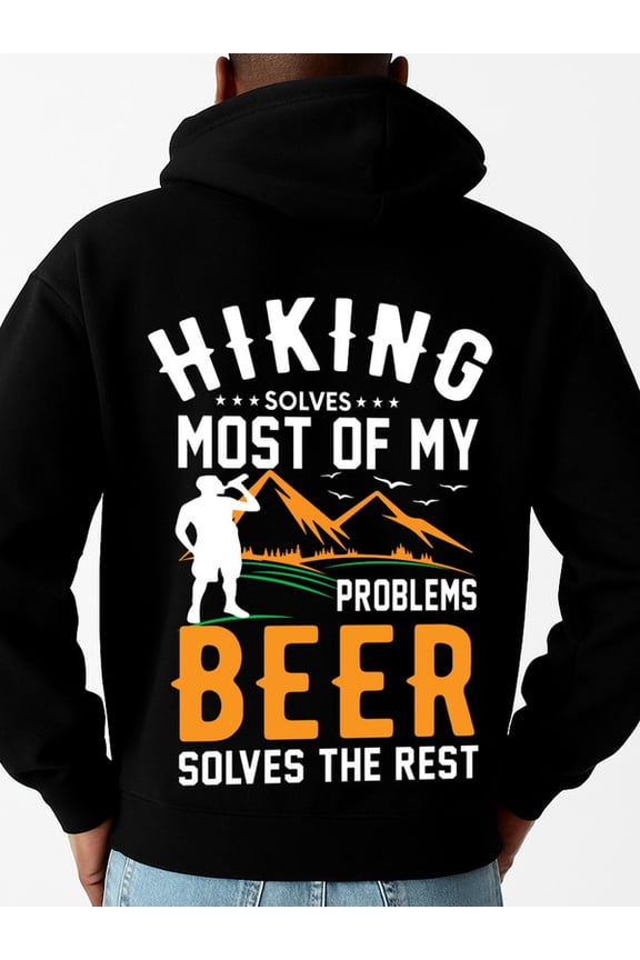 Hiking Beer Solves 1 pcs Romantic couple hoodies sweater hoodie high quality black Warm and lightweight, suitable for winter sports and casual wear Unique Design Unisex hoodie