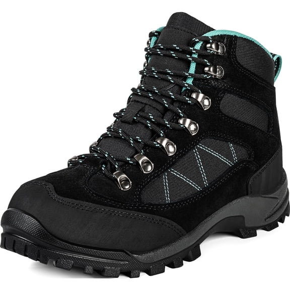 Hiking Boots Women Waterproof Breathable Ankle Support Womens Hiking Boots Durable Womens Hiking Boots for Outdoors Black 7.5