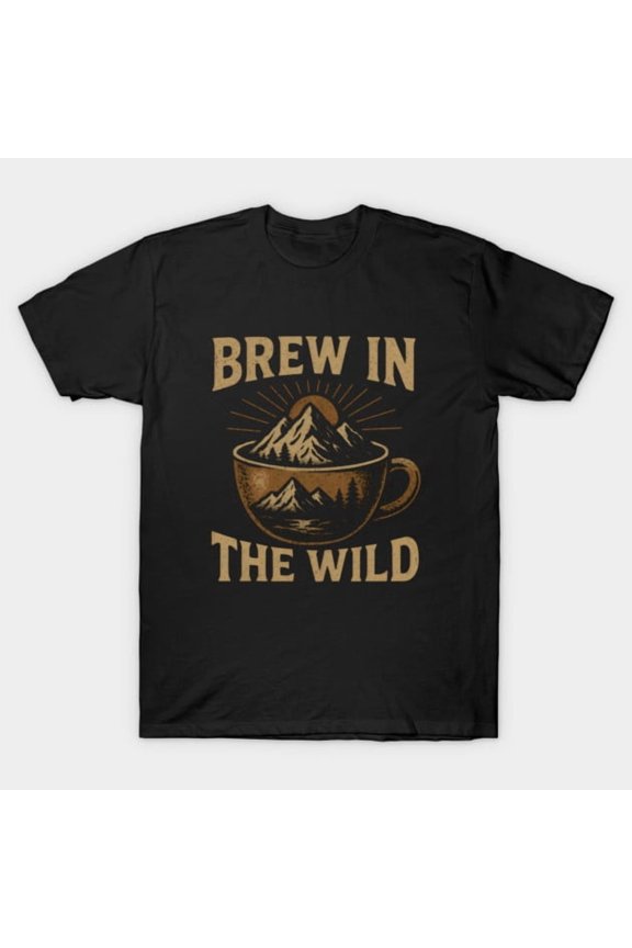 Hiking Brew In The Wild Funny Beer Retro Outdoors Camping Adventure G3910 T-Shirt, for men and women, Up to Size 5XL