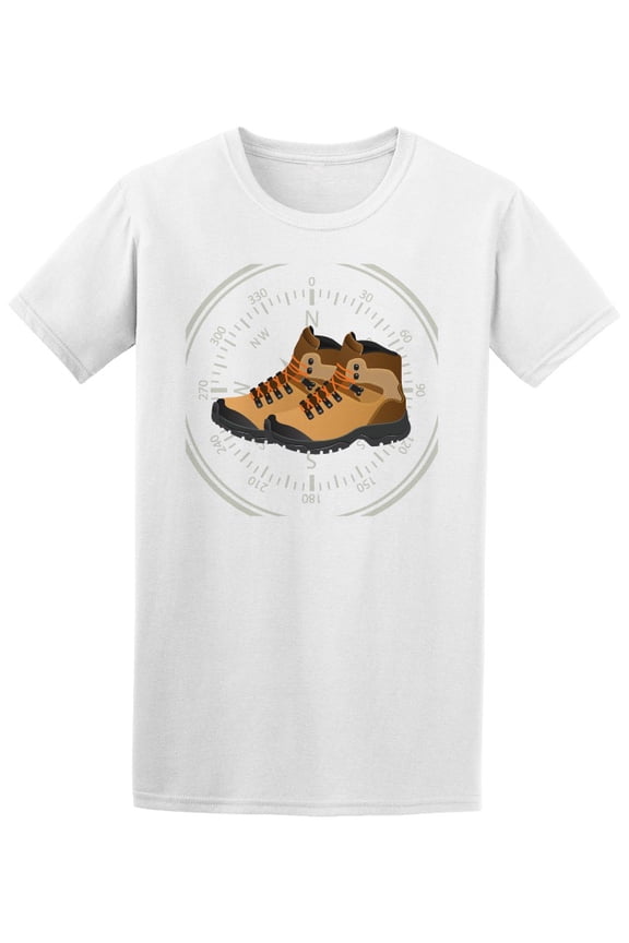 Hiking Camp Boots Compass T-Shirt Men -Image by Shutterstock, Male Small