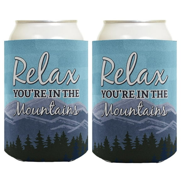 Hiking Camping Accessories Relax You're In the Mountains 2-Pack Can Drink Thermocoolers