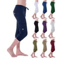 thumbnail image 1 of Hiking Capris for Women Slim Fit Low Rise Drawstring Cargo Capris Stretchy Lounge Capris with Button Pockets Navy XL, 1 of 7