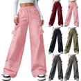 thumbnail image 1 of Hiking Cargo Pants for Women Casual Loose Straight Leg Solid Color Lightweight Cargo Pants With Multiple Pockets, 1 of 8