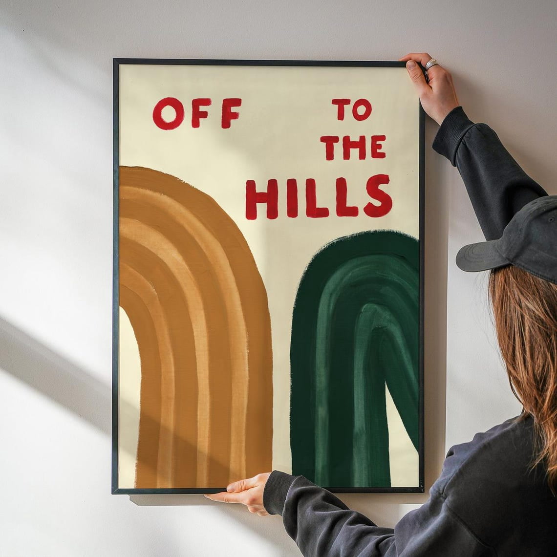 Hiking Countryside Wall Art Print, Outdoor Decor - Walmart.com